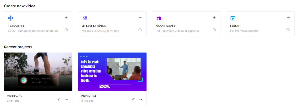 invideo dashboard